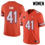 Women's Florida Gators #41 Ryan Farr NCAA Jordan Brand Orange Authentic Stitched College Football Jersey HWM0262CY